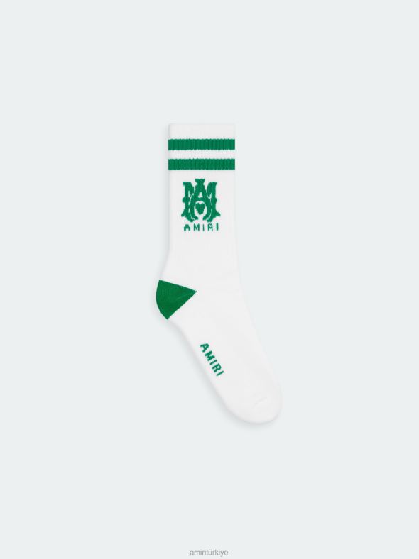 anne şerit çorap üniseks AMIRI Beyaz Yeşil Aksesuarlar 0864L391